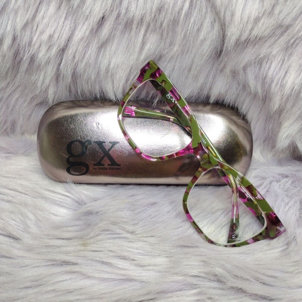 GX by Gwen Stefani Eyeglasses Frames GX077 PNK Pink Green Full Rim 52-19-135